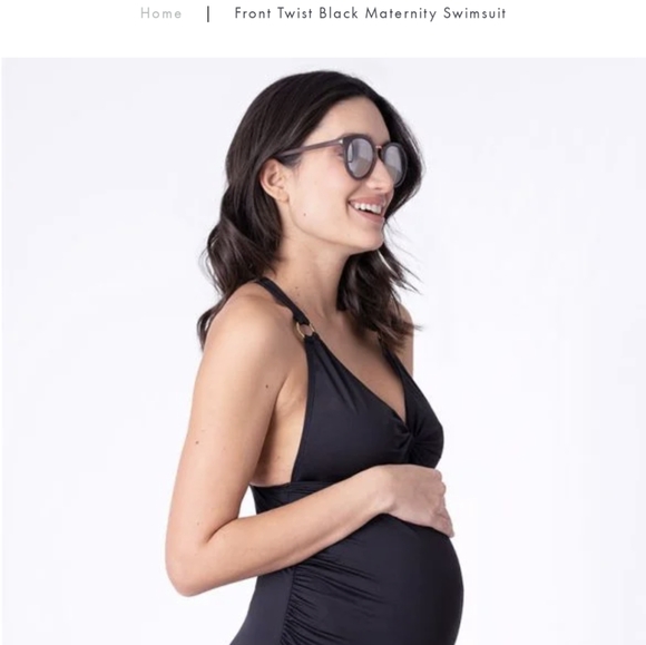 Seraphine Front Twist Black Maternity Swimsuit Size S - Picture 6 of 6